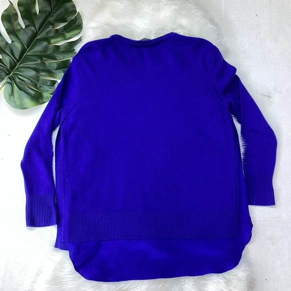 Magaschoni New York Layered 100% Cashmere Sweater Royal Blue M - Picture 3 of 8